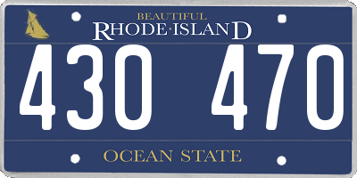 RI license plate 430470