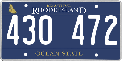 RI license plate 430472