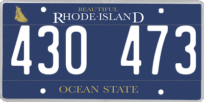 RI license plate 430473