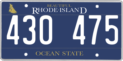 RI license plate 430475