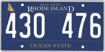 RI license plate 430476