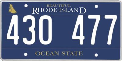 RI license plate 430477