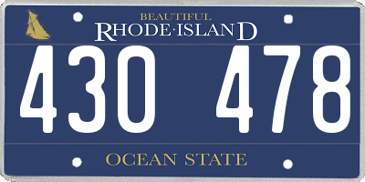 RI license plate 430478