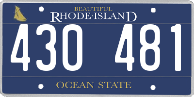 RI license plate 430481