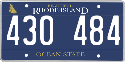 RI license plate 430484