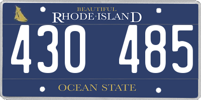 RI license plate 430485