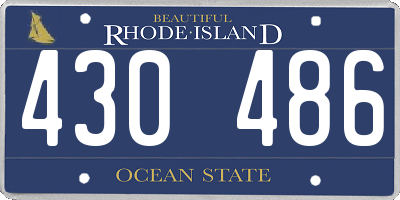 RI license plate 430486