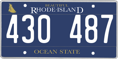 RI license plate 430487