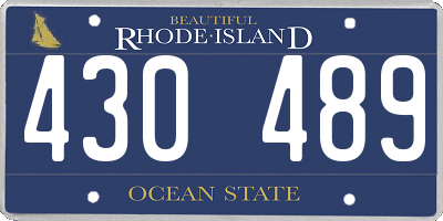 RI license plate 430489