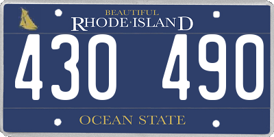 RI license plate 430490