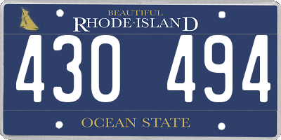 RI license plate 430494
