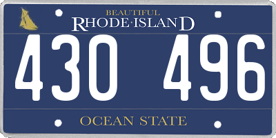RI license plate 430496
