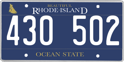 RI license plate 430502