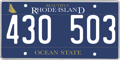 RI license plate 430503
