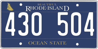 RI license plate 430504