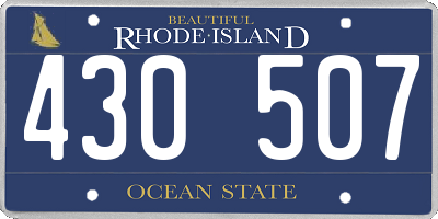RI license plate 430507
