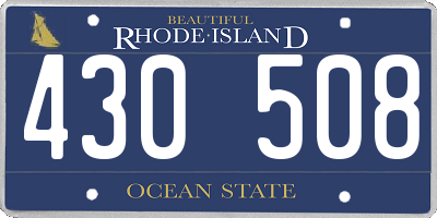 RI license plate 430508