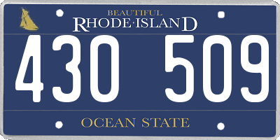 RI license plate 430509