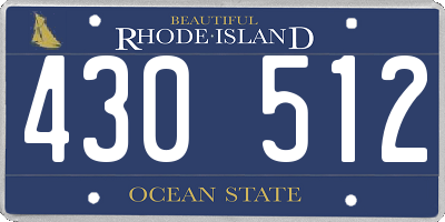 RI license plate 430512