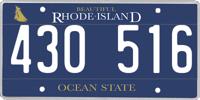 RI license plate 430516