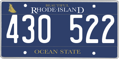 RI license plate 430522