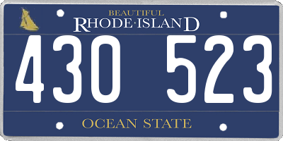 RI license plate 430523