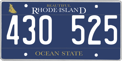 RI license plate 430525