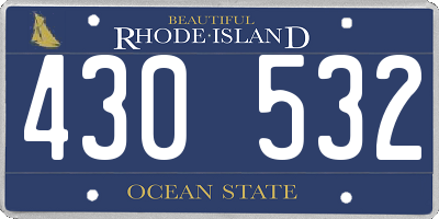 RI license plate 430532