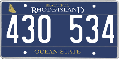 RI license plate 430534