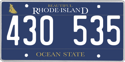 RI license plate 430535
