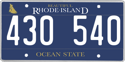RI license plate 430540