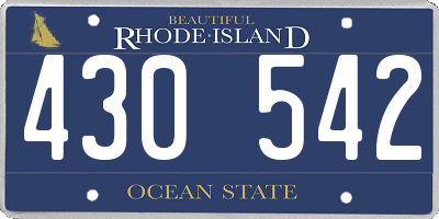 RI license plate 430542