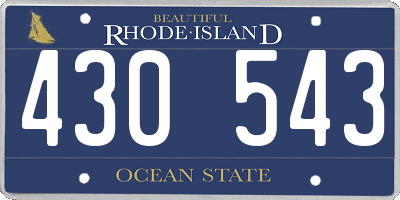 RI license plate 430543