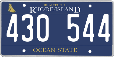 RI license plate 430544