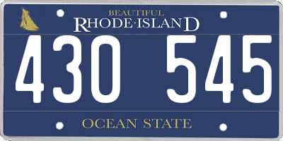 RI license plate 430545