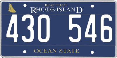 RI license plate 430546