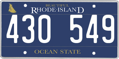 RI license plate 430549