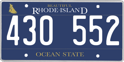 RI license plate 430552