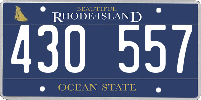 RI license plate 430557