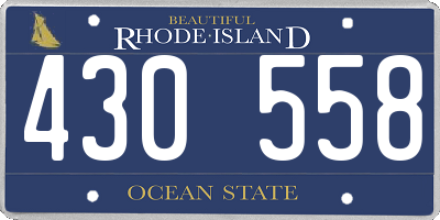 RI license plate 430558