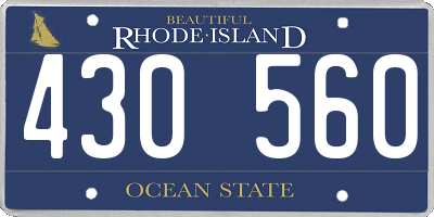 RI license plate 430560