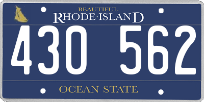 RI license plate 430562