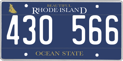 RI license plate 430566