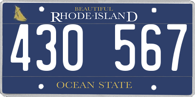 RI license plate 430567