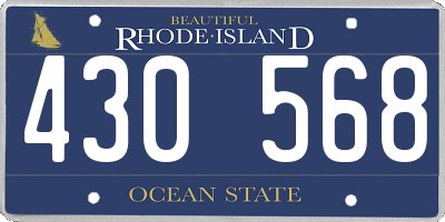 RI license plate 430568