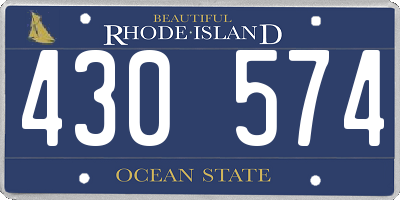 RI license plate 430574