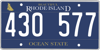 RI license plate 430577