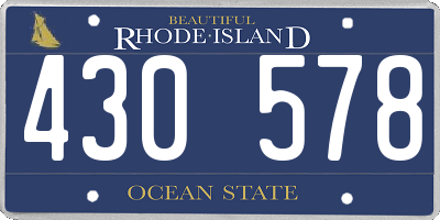 RI license plate 430578