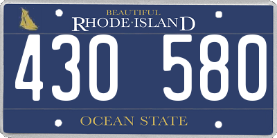 RI license plate 430580