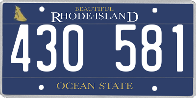 RI license plate 430581